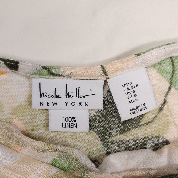Nicole Miller NY women's 100% linen top size small - Picture 2 of 10